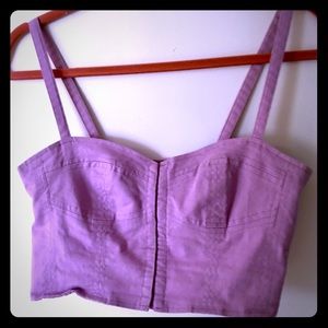 SOLD Purple Crop Corset Top